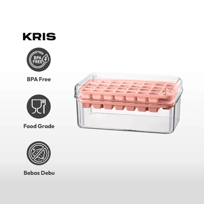 Gambar Kris Cetakan Es Batu 2 Layer Dengan Tutup Tekan - Pink