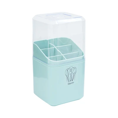 Gambar Appetite Bear Tempat Alat Makan Plastik Dengan Cover Square - Hijau Sage