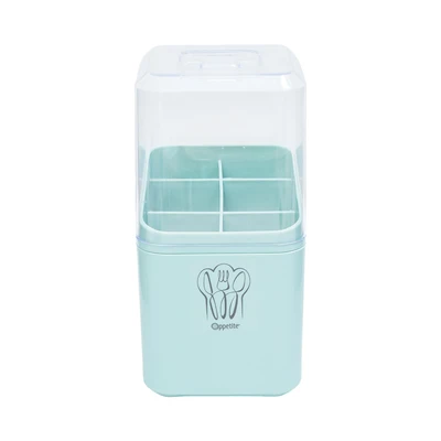 Gambar Appetite Bear Tempat Alat Makan Plastik Dengan Cover Square - Hijau Sage