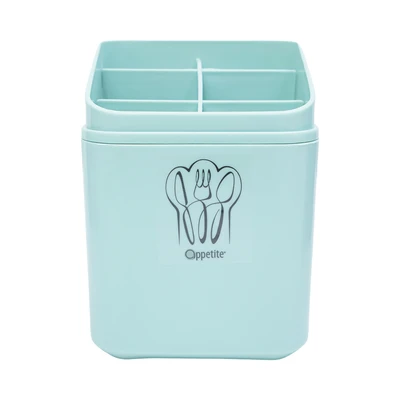 Gambar Appetite Bear Tempat Alat Makan Plastik Dengan Cover Square - Hijau Sage