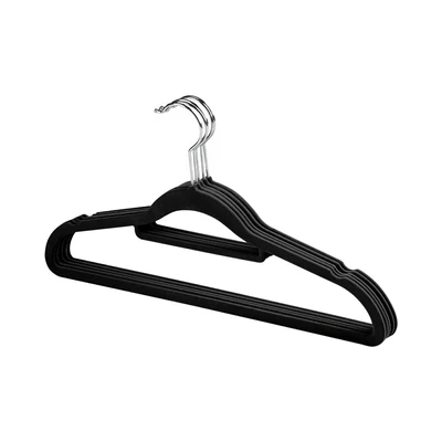 Gambar Stora 41.5 Cm Set 24 Pcs Hanger Suit Plastik & Velvet - Hitam