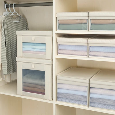 Gambar Stora Kotak Penyimpanan Dengan Tutup 29x29x15 cm - Krem Beige