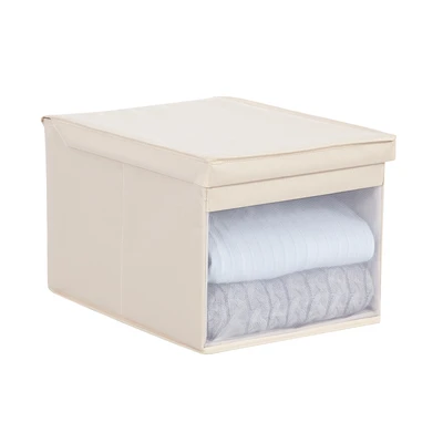 Gambar Stora Kotak Penyimpanan Dengan Tutup 29x29x15 cm - Krem Beige