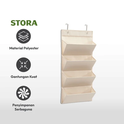 Gambar Stora 33x72 Cm Organizer Gantung - Krem Beige