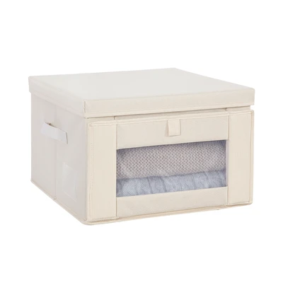 Gambar Stora Kotak Penyimpanan Dengan Tutup 38x38x38 cm - Krem Beige