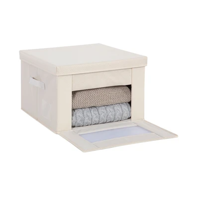 Gambar Stora Kotak Penyimpanan Dengan Tutup 38x38x38 cm - Krem Beige
