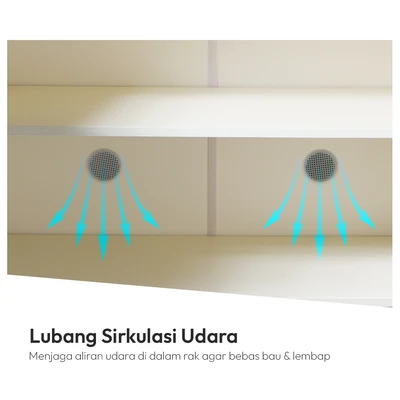 Gambar Informa Igniz Kabinet Sepatu & Tas Dengan 3 Pintu Kaca - Putih