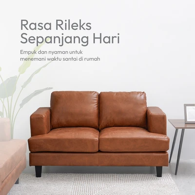 Gambar Informa Leon Sofa Fabric 2 Seater - Cokelat