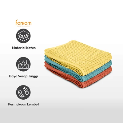 Gambar Forhom 35x70 cm Handuk Olahraga Waffle - Kuning Mustard