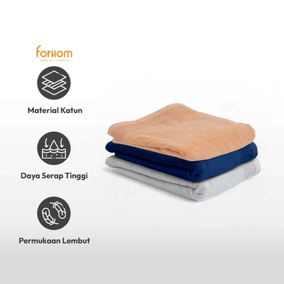 Gambar Forhom 70x140 cm Handuk Mandi Wavy - Krem