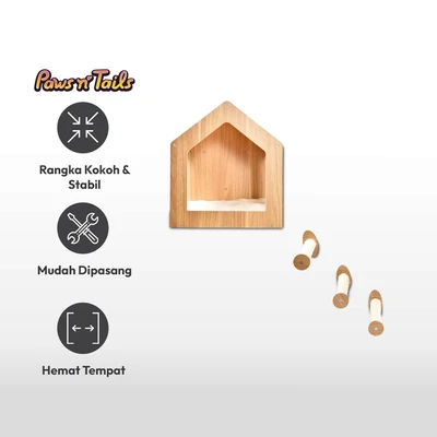 Gambar Paws N Tail 40x32.4x45 cm Pohon Bermain Kucing Home Shape