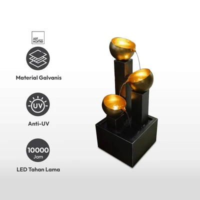 Gambar Arthome Hiasan Air Mancur LED 3 Tingkat Bowl 71 cm