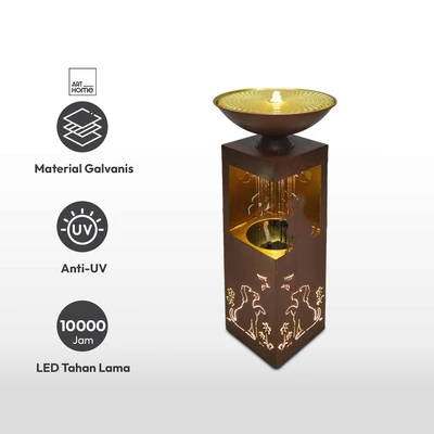 Gambar Arthome Felidae Hiasan Taman Air Mancur Bubbling LED 72 cm