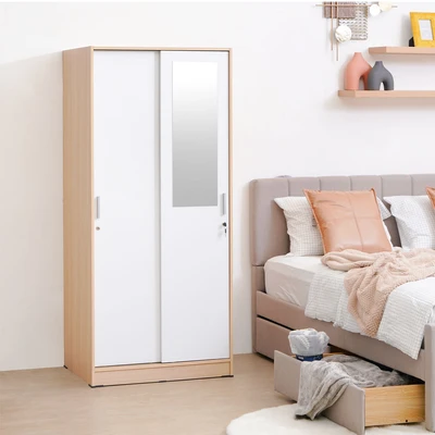 Gambar Informa Rana Lemari Pakaian 2 Pintu - Putih/Cokelat Maple