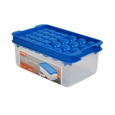 Gambar Kris Cetakan Es Batu Mix Cubes & Balls Dengan Wadah - Biru