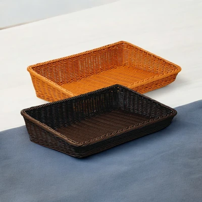 Gambar Stora Keranjang Parcel Plastik High 55x35x6 cm - Krem Beige