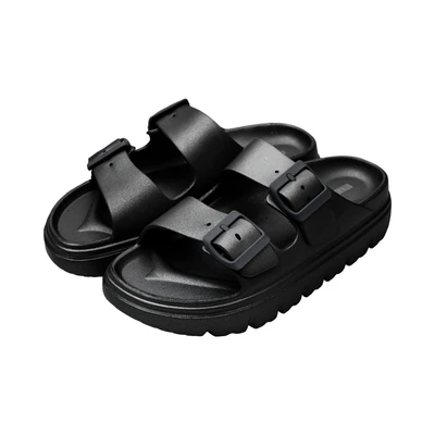 Gambar Ataru Ukuran 38 Sandal Wanita Double Strap Wedges - Hitam