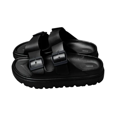 Gambar Ataru Ukuran 38 Sandal Wanita Double Strap Wedges - Hitam