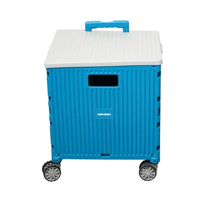 Gambar Maxbuilt Troli Lipat Portabel 4 Roda 30 Kg - Biru