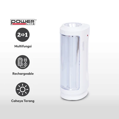 Gambar Powerlite Senter Dengan Lampu Darurat Rechargeable 1 Watt - Putih