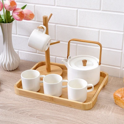 Gambar Appetite Shalby Teko & Cangkir Porcelain Dengan Nampan Set 5 Pcs - Putih