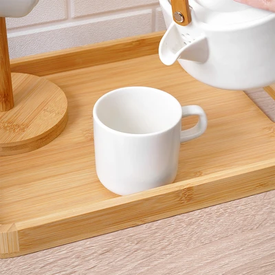 Gambar Appetite Shalby Teko & Cangkir Porcelain Dengan Nampan Set 5 Pcs - Putih