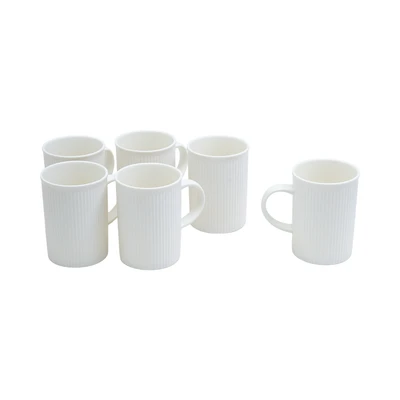 Gambar Appetite Menthis Mug Porcelain Dengan Rak 350 ml Set 6 pcs - Putih