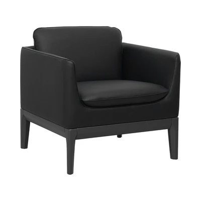 Gambar Sieben Keegan Sofa Kulit 1 Seater - Hitam