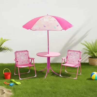 Gambar Soleil Patio Set Kursi Dan Meja Teras Anak Dengan Payung - Pink