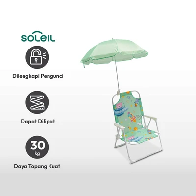 Gambar Soleil Summer Kursi Anak Dengan Payung - Hijau