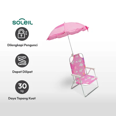 Gambar Soleil Summer Kursi Anak Dengan Payung - Pink