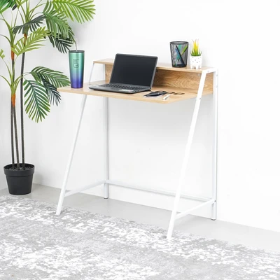 Gambar Informa Bilie Meja Kantor - Putih/Cokelat Oak