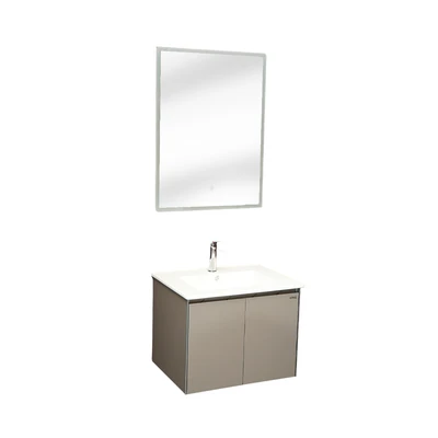 Gambar Acroz Elka Set Kabinet Kamar Mandi PVC - Putih/Cokelat
