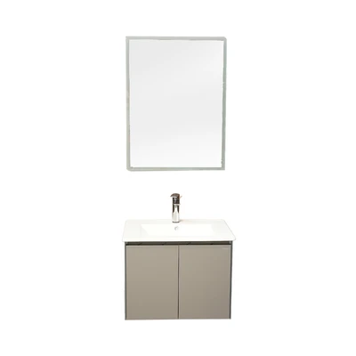 Gambar Acroz Elka Set Kabinet Kamar Mandi PVC - Putih/Cokelat
