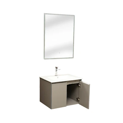 Gambar Acroz Elka Set Kabinet Kamar Mandi PVC - Putih/Cokelat