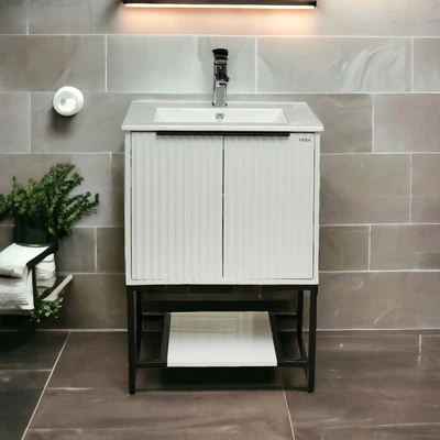 Gambar Fosa Purita Set Kabinet Kamar Mandi PVC - Putih