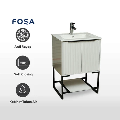 Gambar Fosa Purita Set Kabinet Kamar Mandi PVC - Putih
