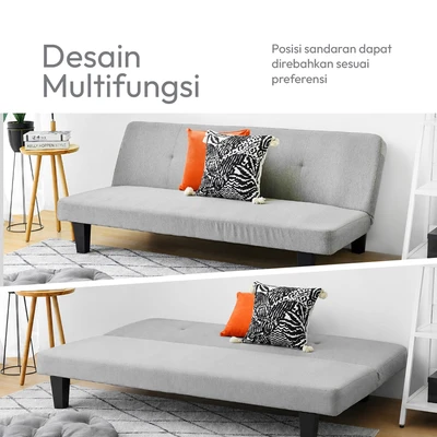 Gambar Informa Martis Oakland Sofa Bed Fabric - Abu-Abu
