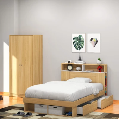 Gambar Informa 120x200 Cm Gio Set Kamar Tidur - Cokelat Euro Oak