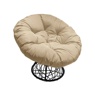 Gambar Soleil Kursi Teras Swivel Fabric Papasan - Cokelat/Krem