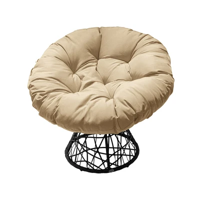 Gambar Soleil Kursi Teras Swivel Fabric Papasan - Cokelat/Krem