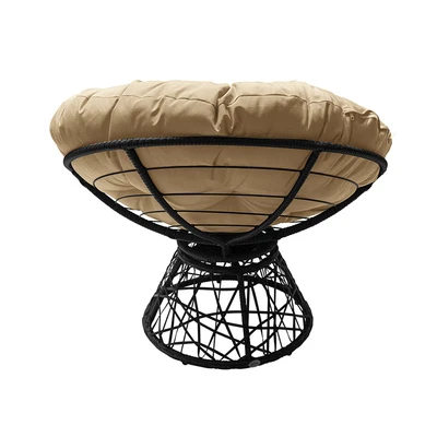 Gambar Soleil Kursi Teras Swivel Fabric Papasan - Cokelat/Krem