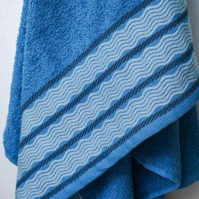 Gambar Forhom 70x137 cm Set 2 Pcs Handuk Mandi Katun - Biru/Hijau