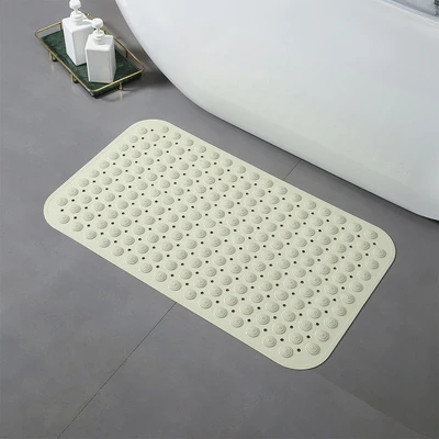 Gambar Forhom Keset Kamar Mandi PVC Suction Rectangle 46x77 cm - Krem