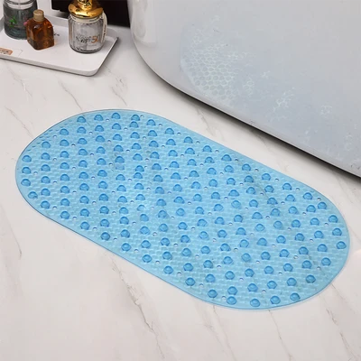 Gambar Forhom Keset Kamar Mandi PVC Suction Oval 39x69 cm - Biru