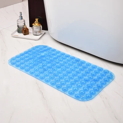 Gambar Forhom Keset Kamar Mandi PVC Suction Rectangle 38x71 cm - Biru