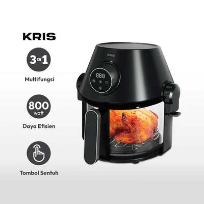 Gambar Kris 3 Ltr Air Fryer Dengan Grill 2 In 1 - Hitam