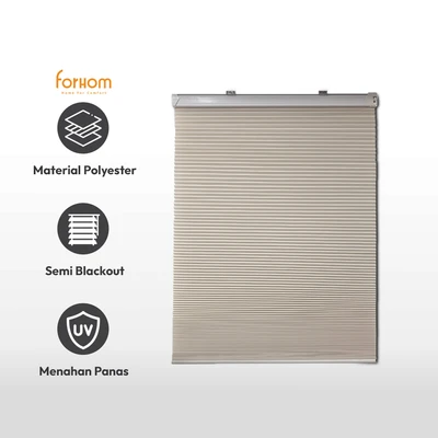 Gambar Forhom Honeycomb Blind 60x180 cm - Putih Ivory