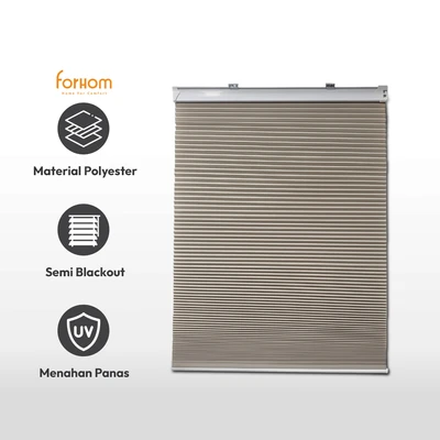 Gambar Forhom Honeycomb Blind Stipple Cocoa 90x180 cm - Abu-Abu