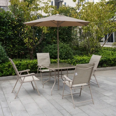 Gambar Soleil Sunny Set Kursi Dan Meja Teras Dengan Payung